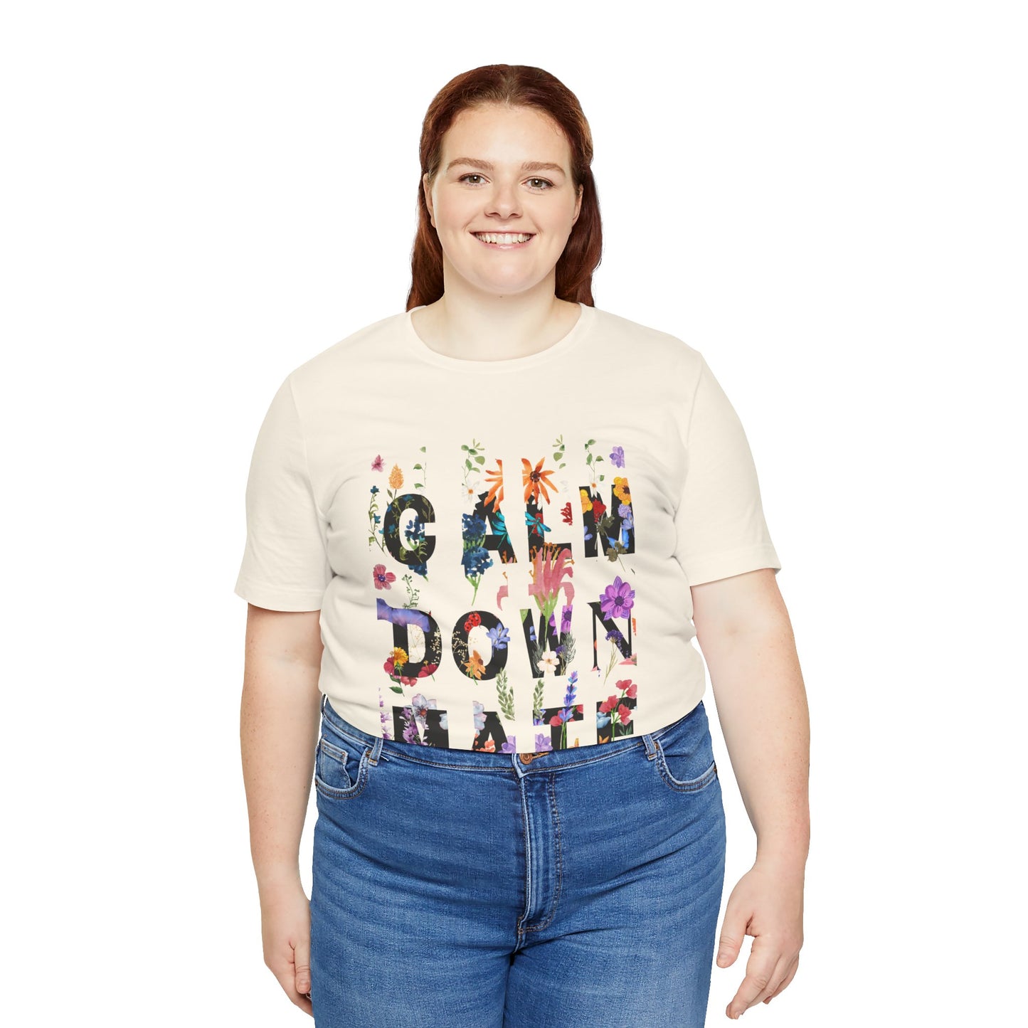 Calm Down Mate Tee, Botanical Graphic T-Shirt, Positive Vibes Top, Hope Message Shirt, Unisex Floral Tee, Inspirational Gift