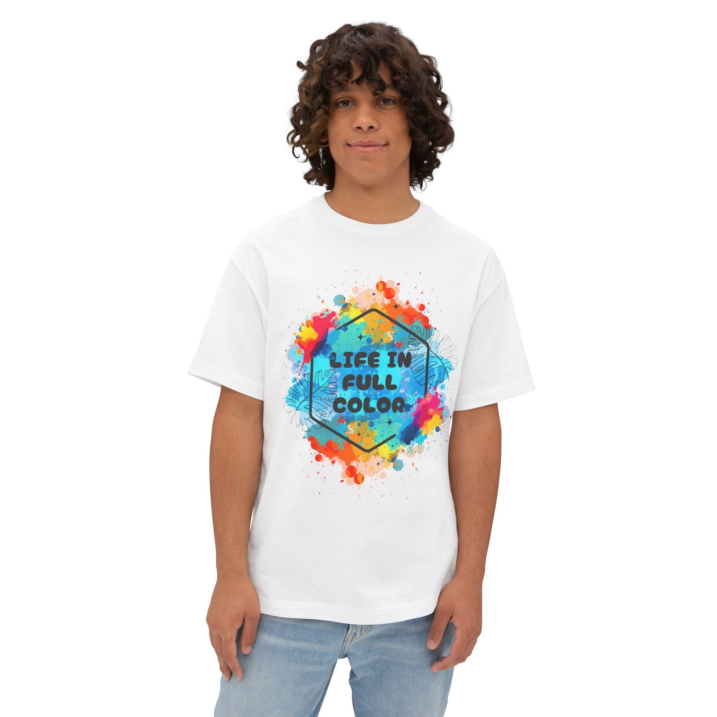 Vibrant Unisex Boxy Tee - Life in Full Color, Cool Summer Top, Relaxed Fit T-Shirt, Gift for Art Lovers, Casual Streetwear