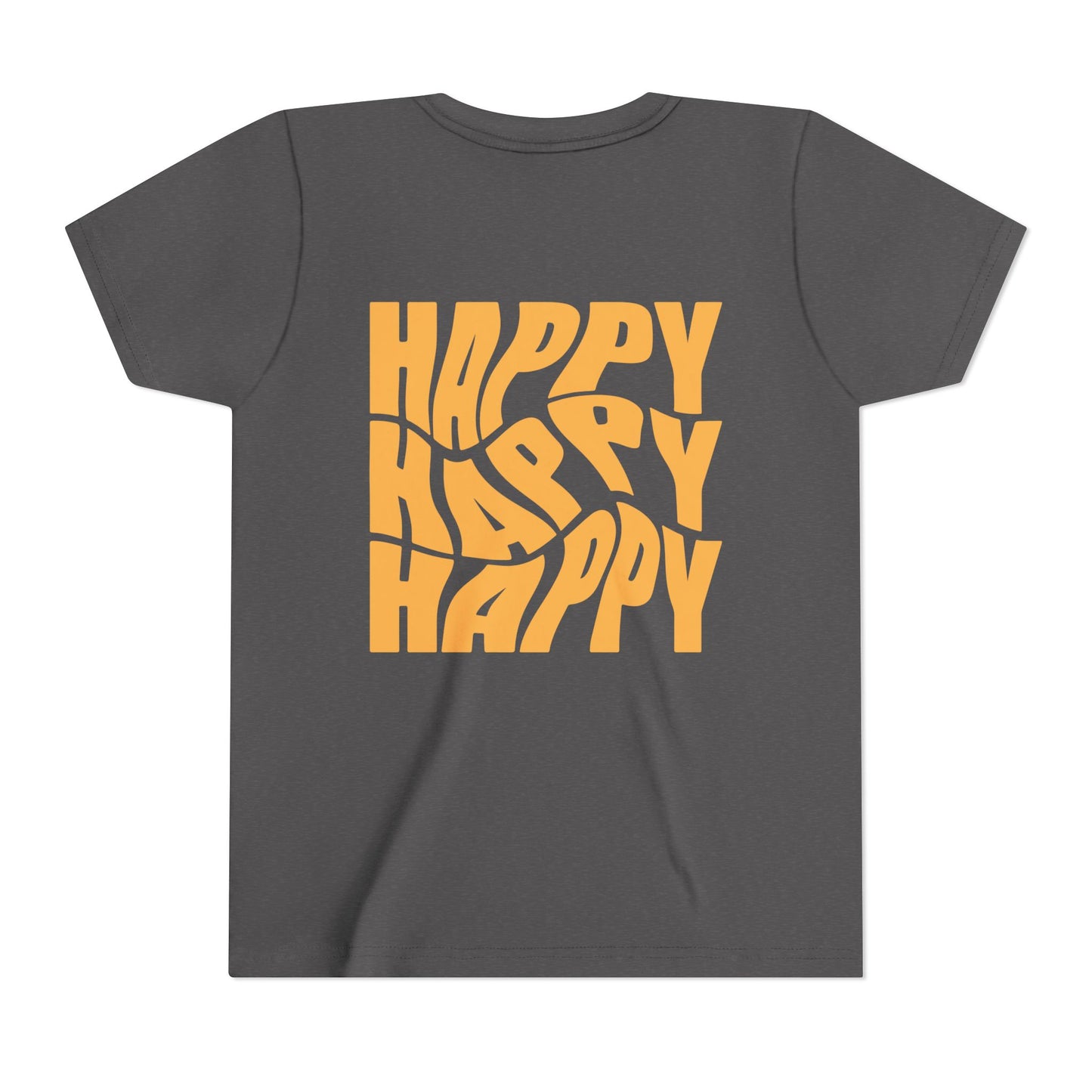 Inspirational Youth Short Sleeve Tee - "Believe in Yourself"(front) & "Happy"(back) Print