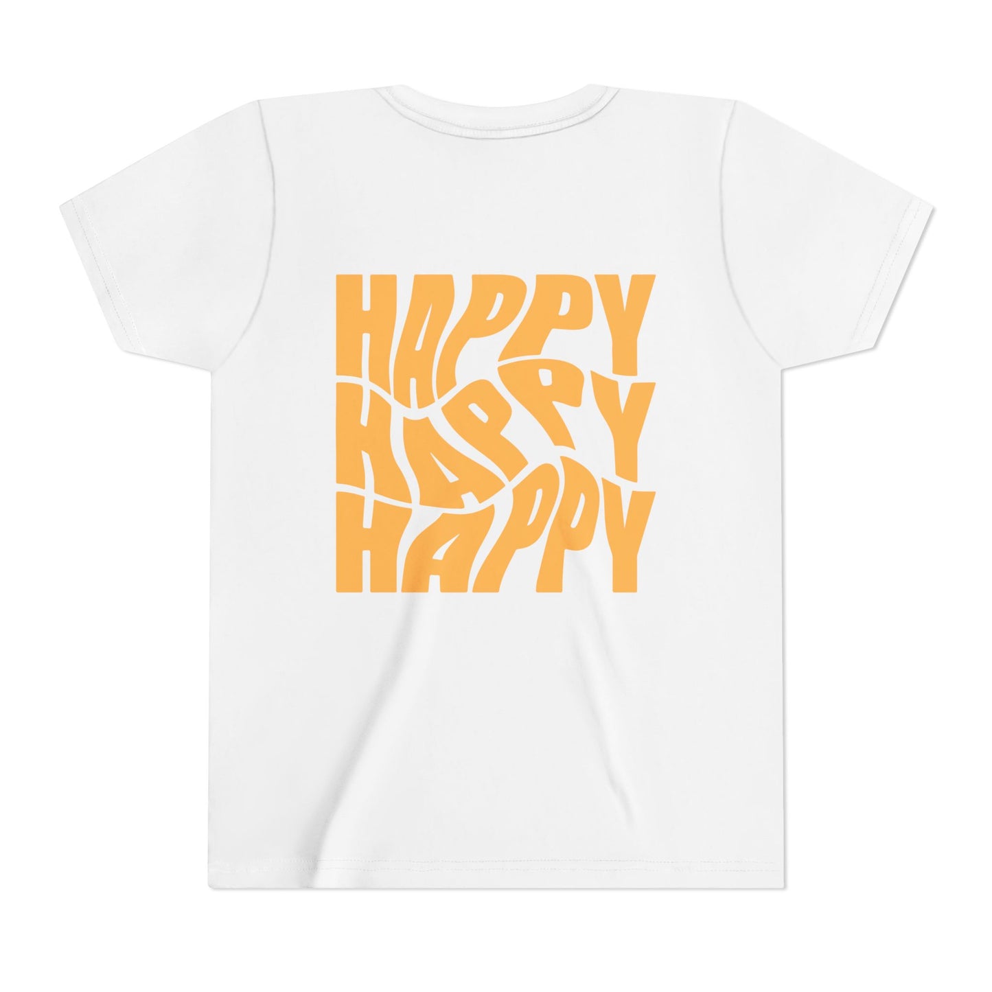 Inspirational Youth Short Sleeve Tee - "Believe in Yourself"(front) & "Happy"(back) Print