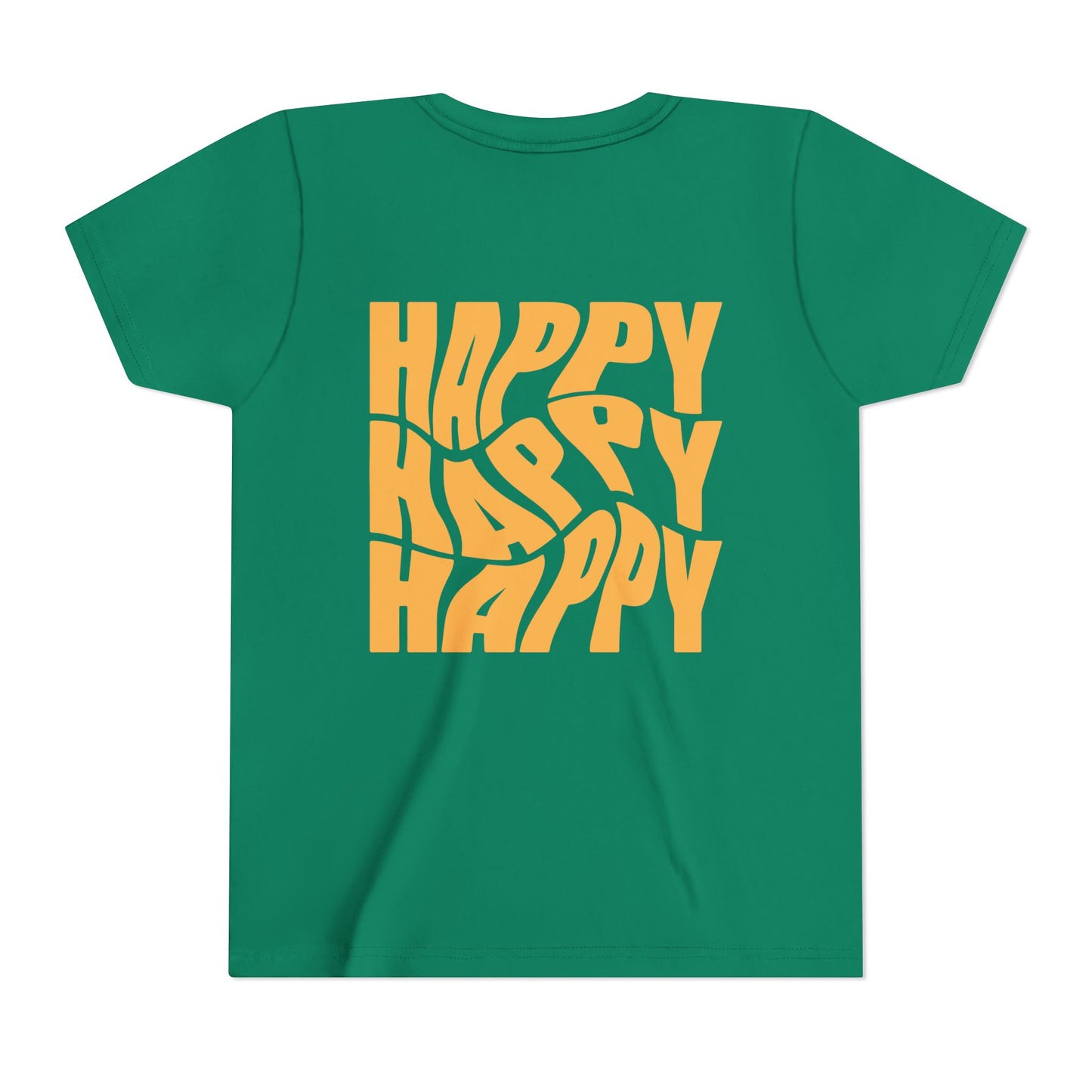 Inspirational Youth Short Sleeve Tee - "Believe in Yourself"(front) & "Happy"(back) Print