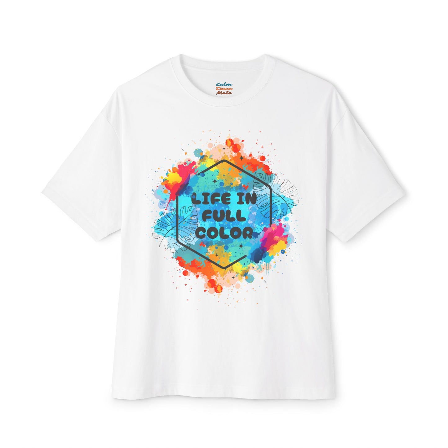Vibrant Unisex Boxy Tee - Life in Full Color, Cool Summer Top, Relaxed Fit T-Shirt, Gift for Art Lovers, Casual Streetwear