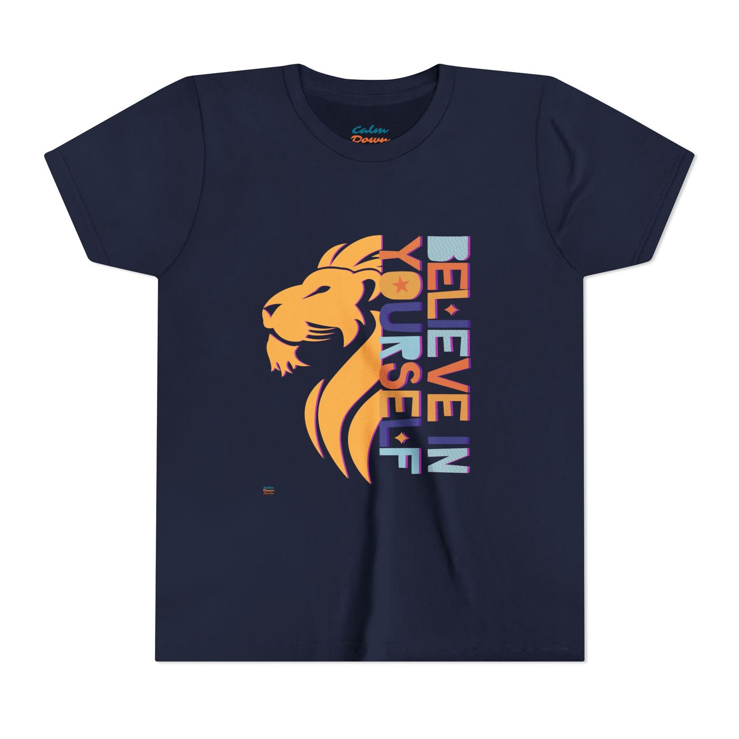 Inspirational Youth Short Sleeve Tee - "Believe in Yourself"(front) & "Happy"(back) Print