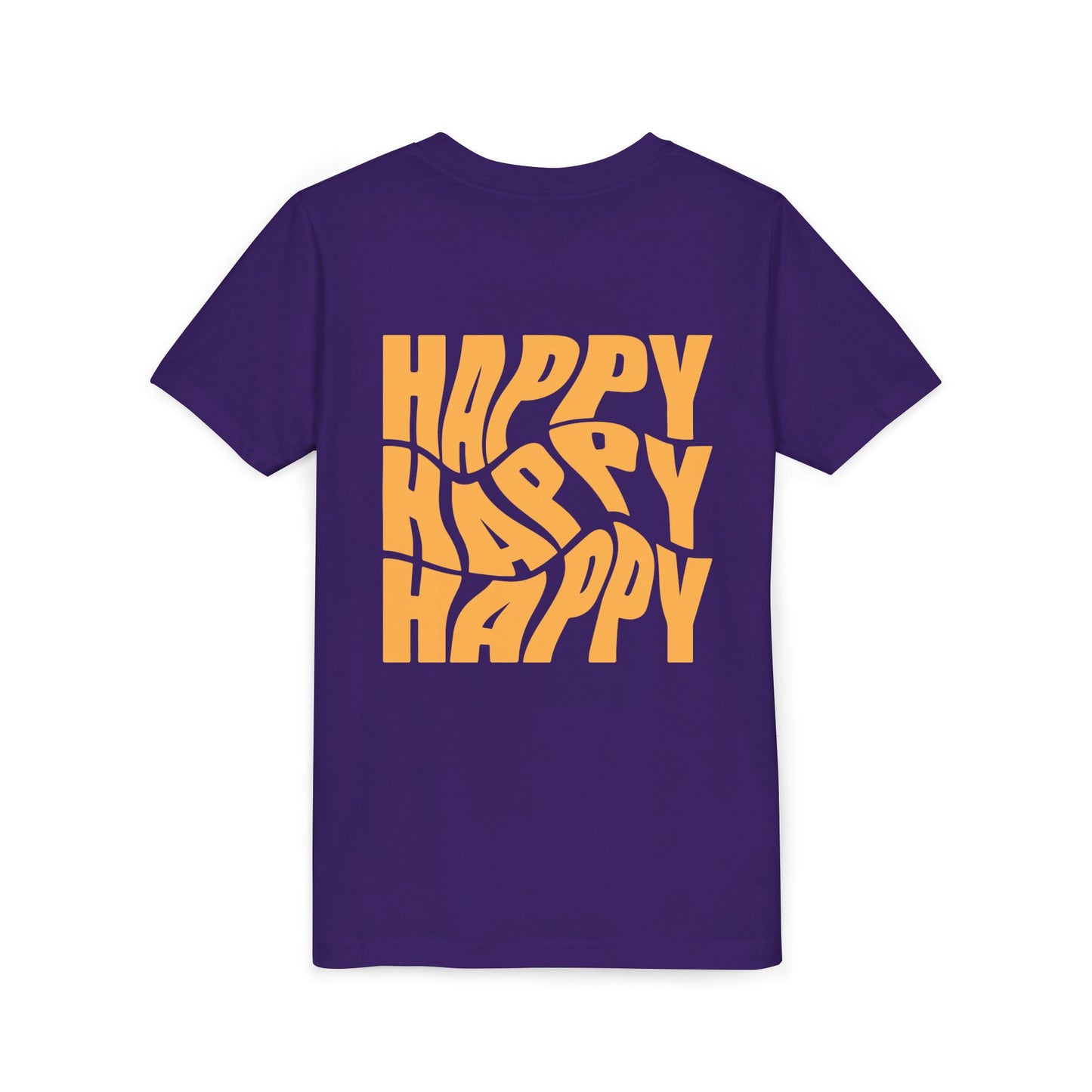 Inspirational Youth Short Sleeve Tee - "Believe in Yourself"(front) & "Happy"(back) Print