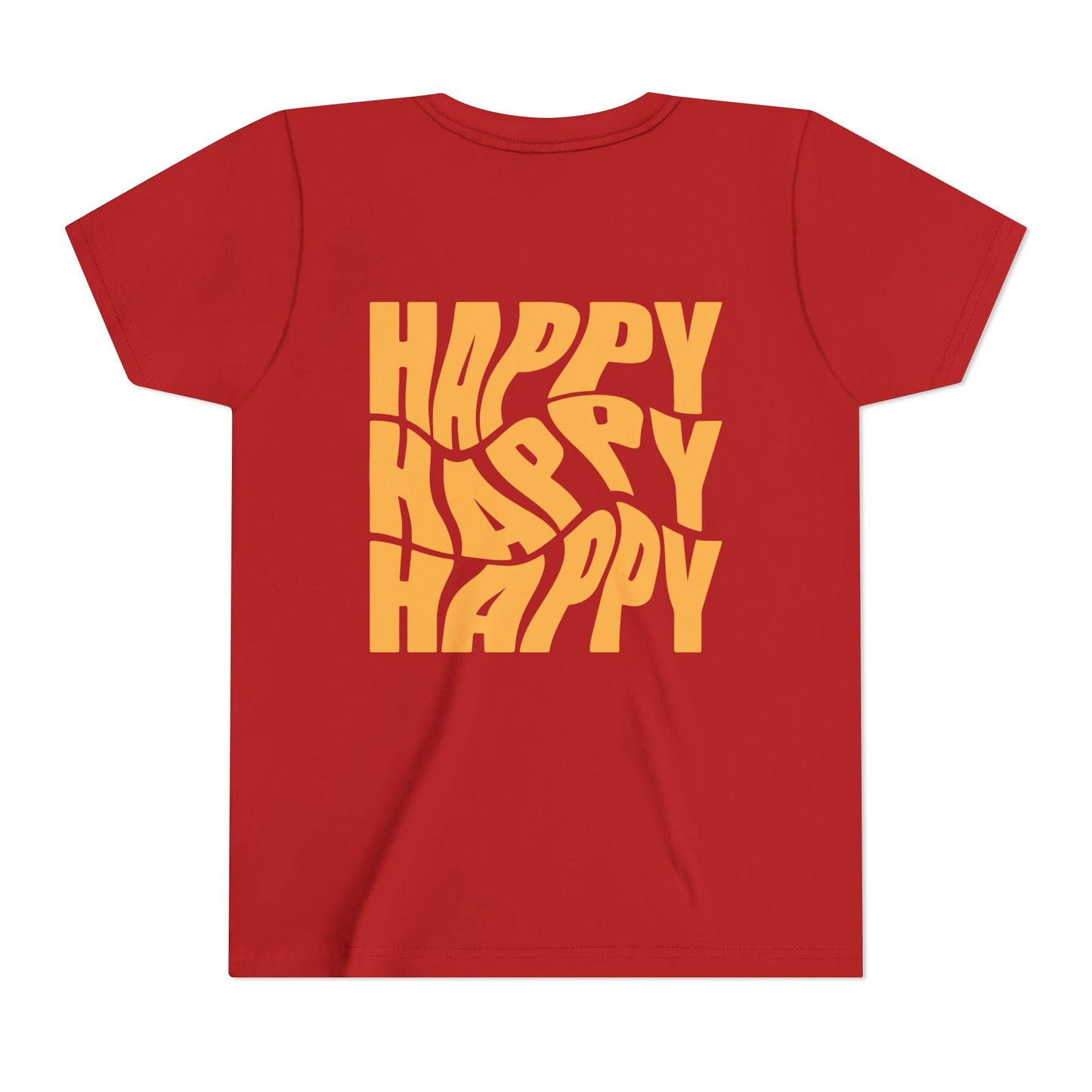 Inspirational Youth Short Sleeve Tee - "Believe in Yourself"(front) & "Happy"(back) Print