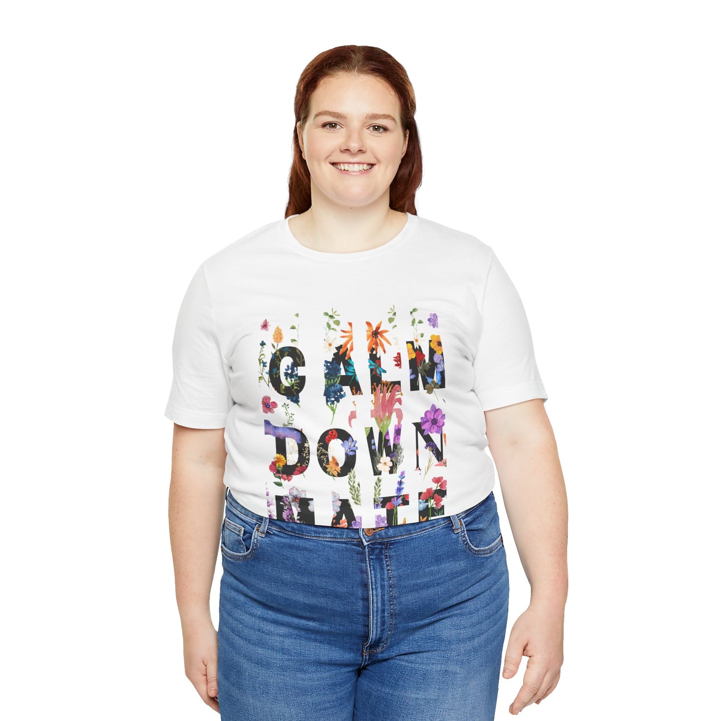 Calm Down Mate Tee, Botanical Graphic T-Shirt, Positive Vibes Top, Hope Message Shirt, Unisex Floral Tee, Inspirational Gift
