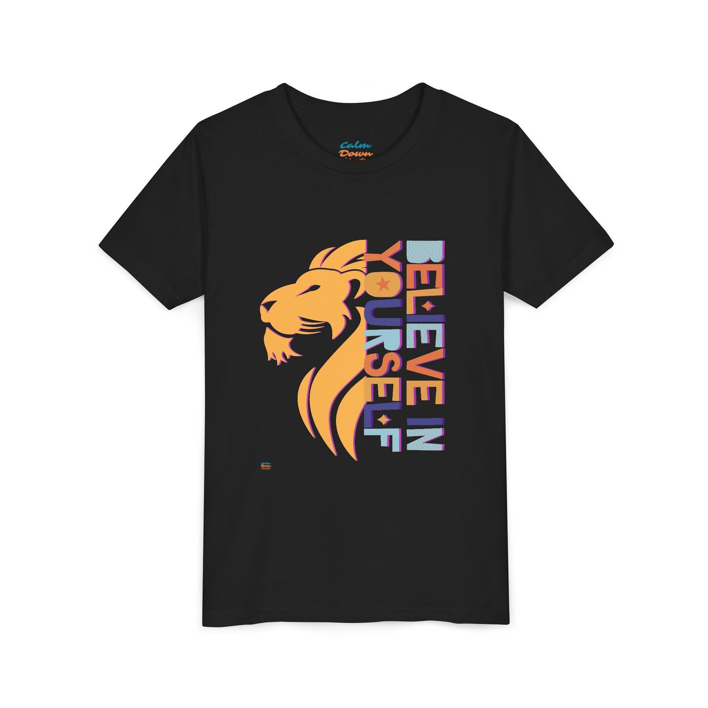 Inspirational Youth Short Sleeve Tee - "Believe in Yourself"(front) & "Happy"(back) Print
