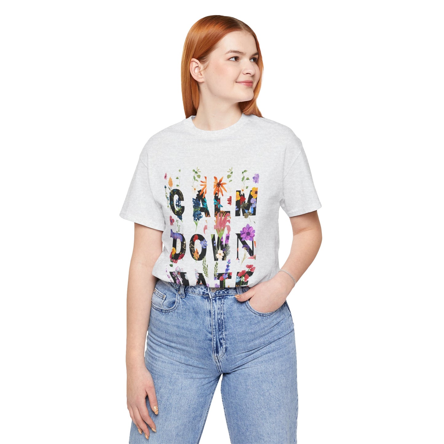Calm Down Mate Tee, Botanical Graphic T-Shirt, Positive Vibes Top, Hope Message Shirt, Unisex Floral Tee, Inspirational Gift