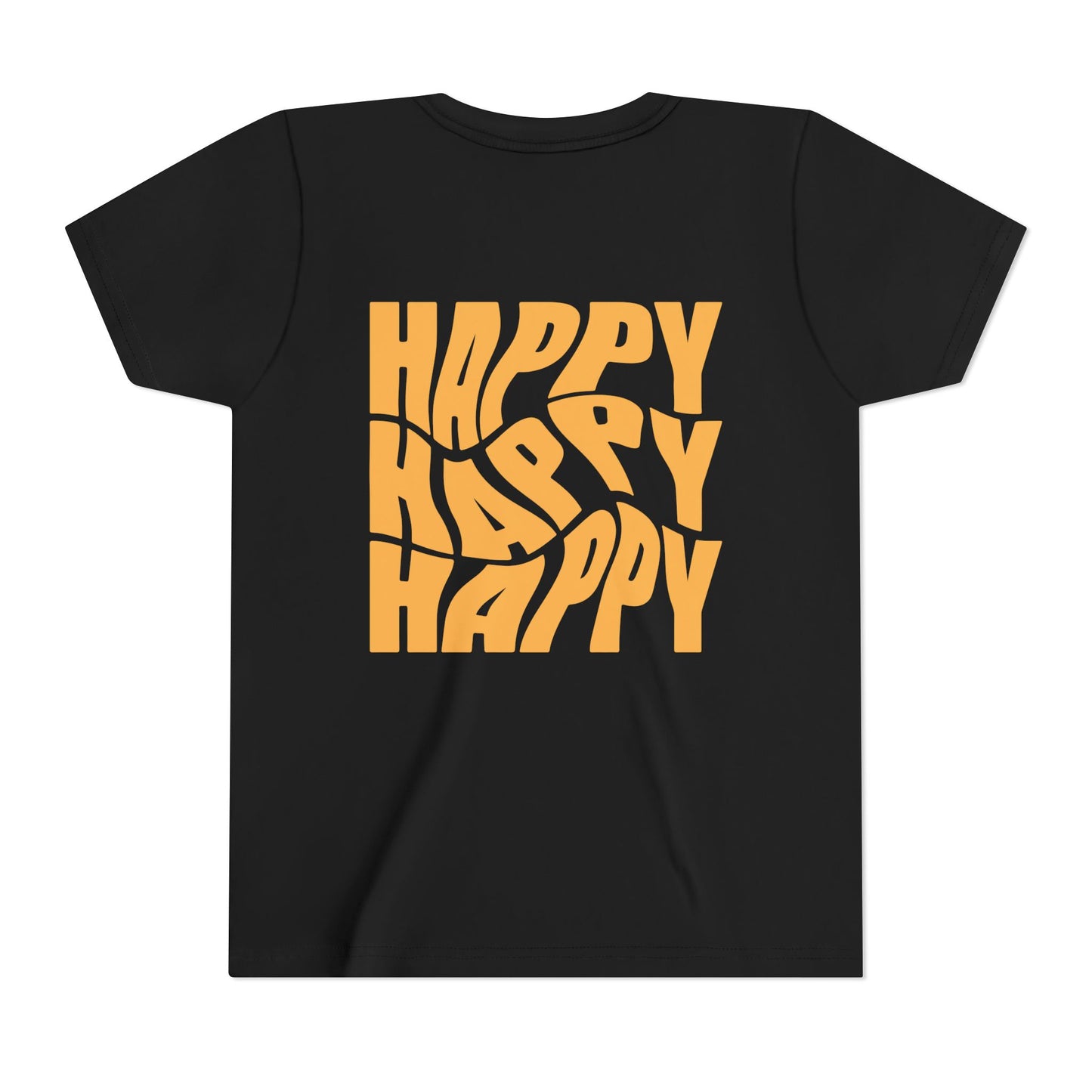 Inspirational Youth Short Sleeve Tee - "Believe in Yourself"(front) & "Happy"(back) Print
