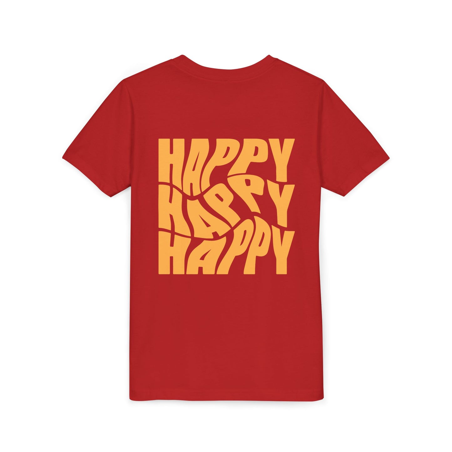 Inspirational Youth Short Sleeve Tee - "Believe in Yourself"(front) & "Happy"(back) Print