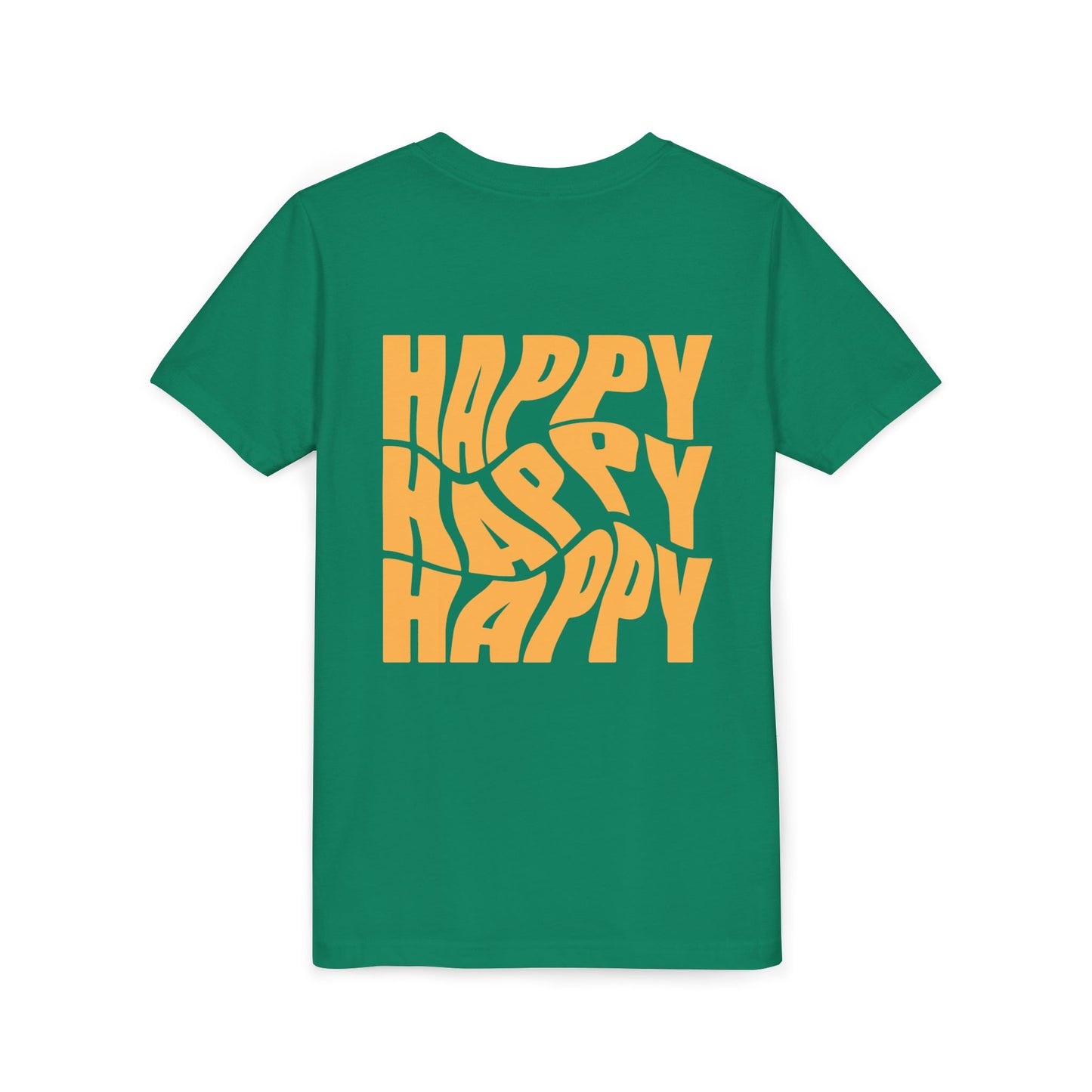 Inspirational Youth Short Sleeve Tee - "Believe in Yourself"(front) & "Happy"(back) Print