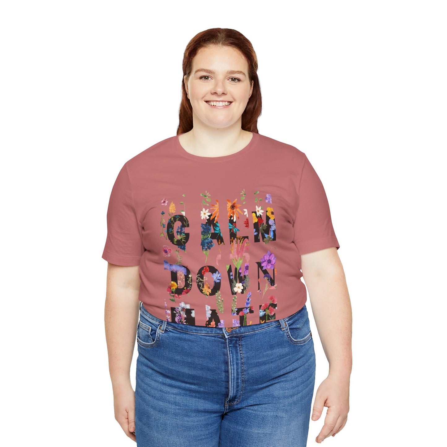 Calm Down Mate Tee, Botanical Graphic T-Shirt, Positive Vibes Top, Hope Message Shirt, Unisex Floral Tee, Inspirational Gift