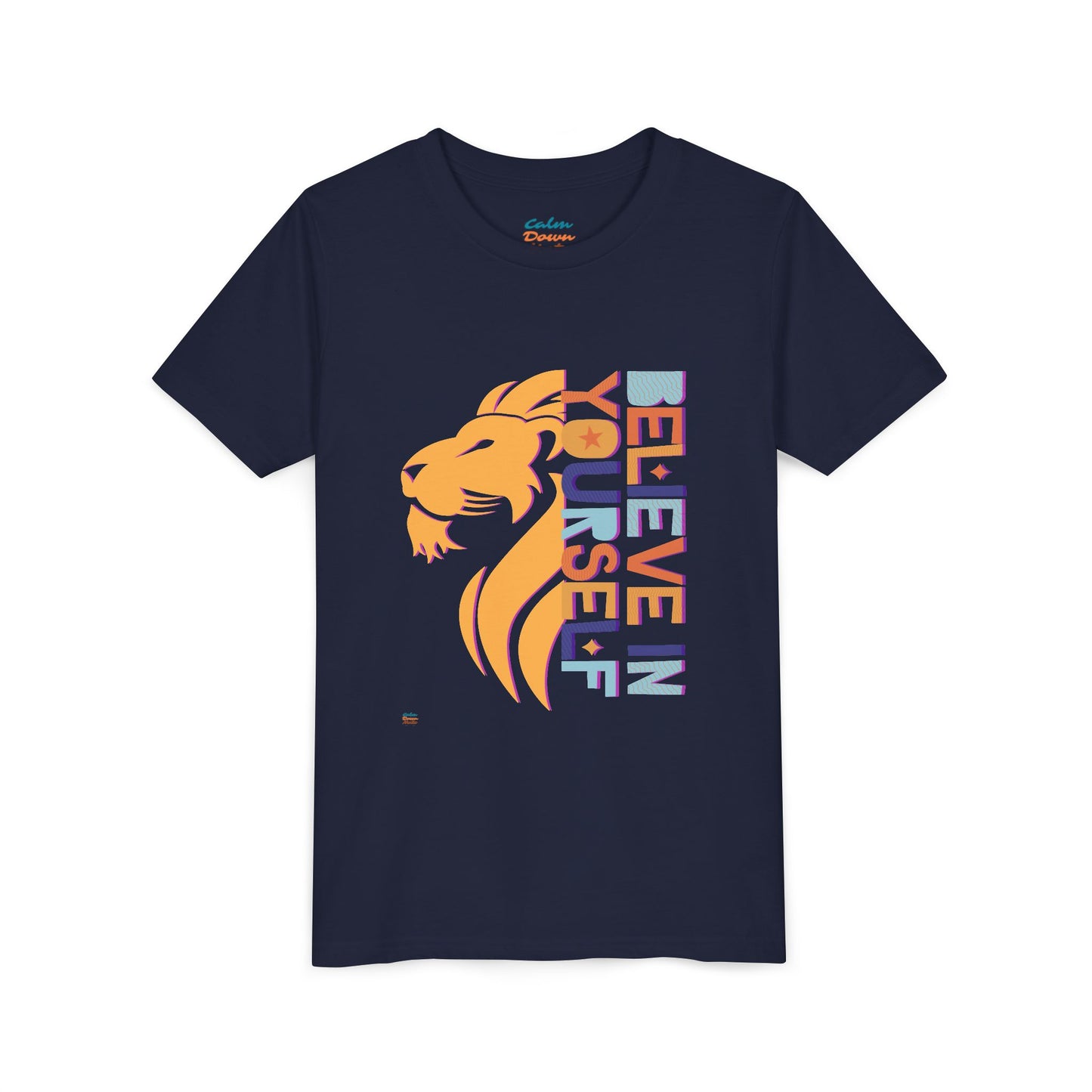 Inspirational Youth Short Sleeve Tee - "Believe in Yourself"(front) & "Happy"(back) Print
