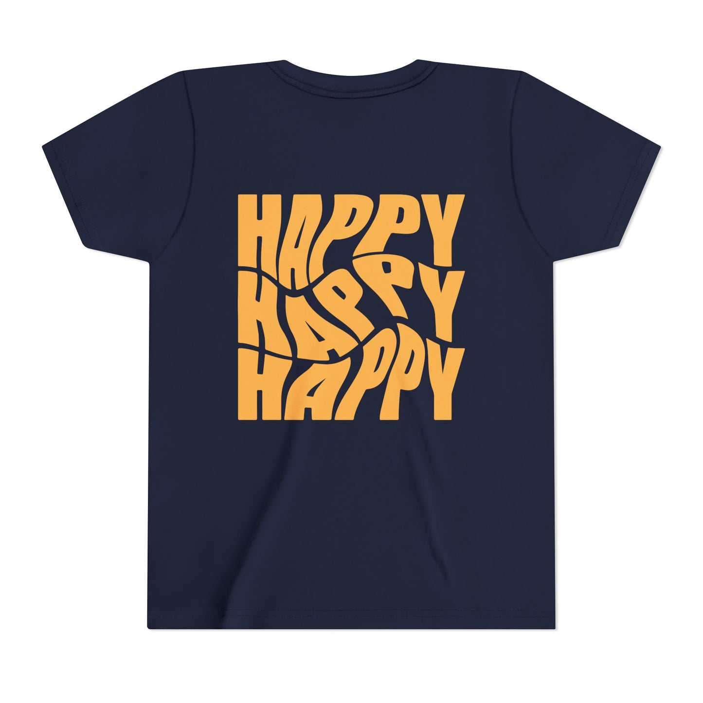 Inspirational Youth Short Sleeve Tee - "Believe in Yourself"(front) & "Happy"(back) Print